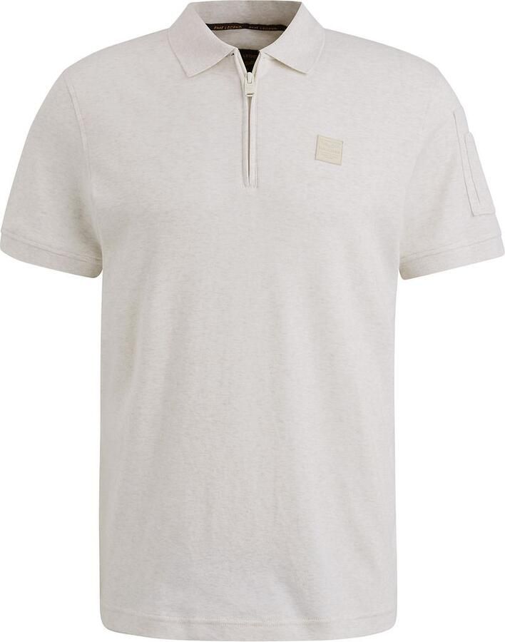 PME LEGEND Heren Polo's & T-shirts Short Sleeve Polo Interlock Melange Zip Beige - Foto 8