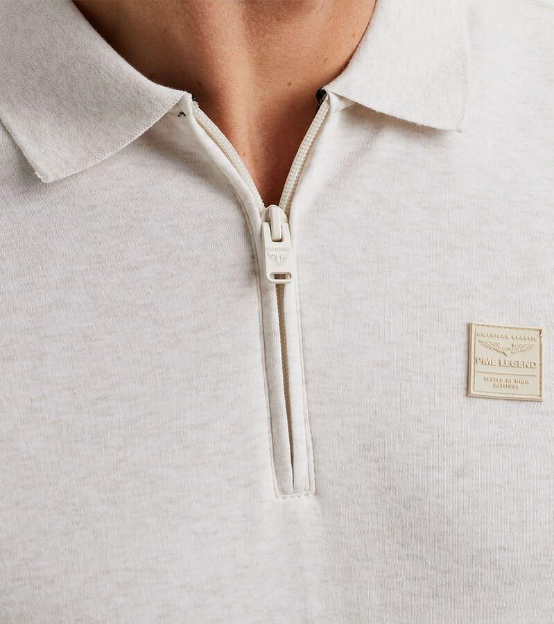 PME LEGEND Heren Polo's & T-shirts Short Sleeve Polo Interlock Melange Zip Beige - Foto 9