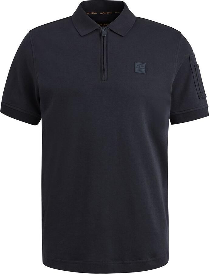 PME LEGEND Heren Polo's & T-shirts Short Sleeve Polo Interlock Melange Zip Blauw - Foto 10