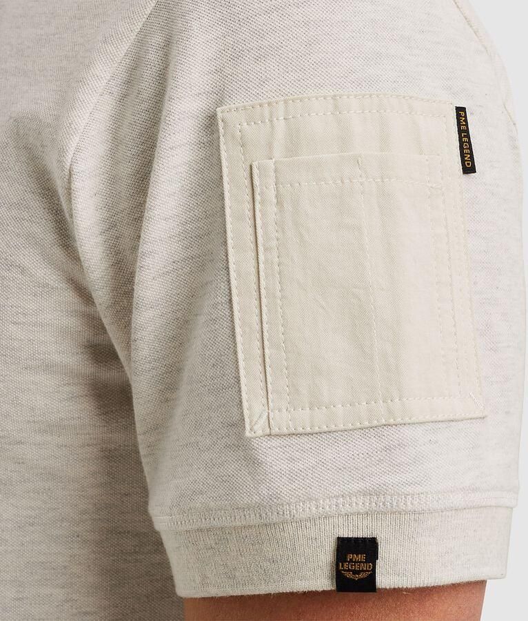 PME Legend Half-Zip Poloshirt Piqué Interlock Ecru - Foto 2