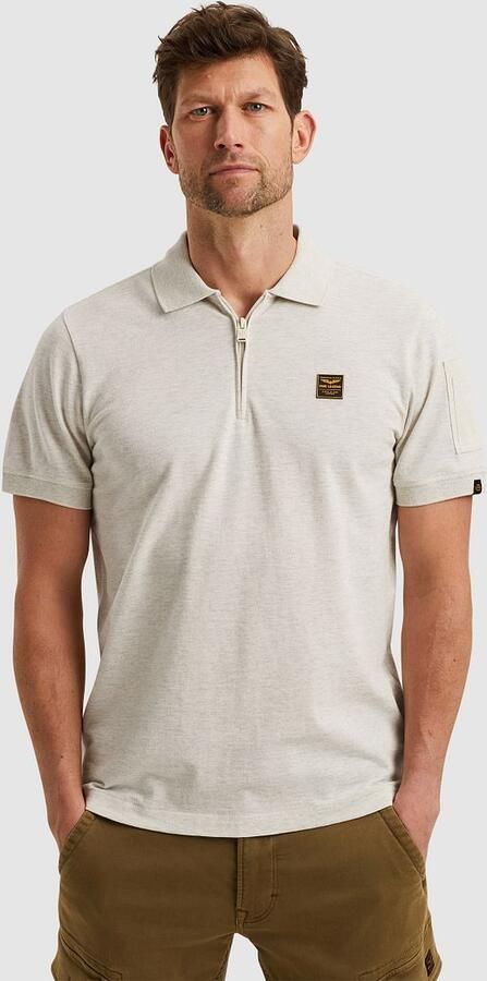PME Legend Half-Zip Poloshirt Piqué Interlock Ecru - Foto 3