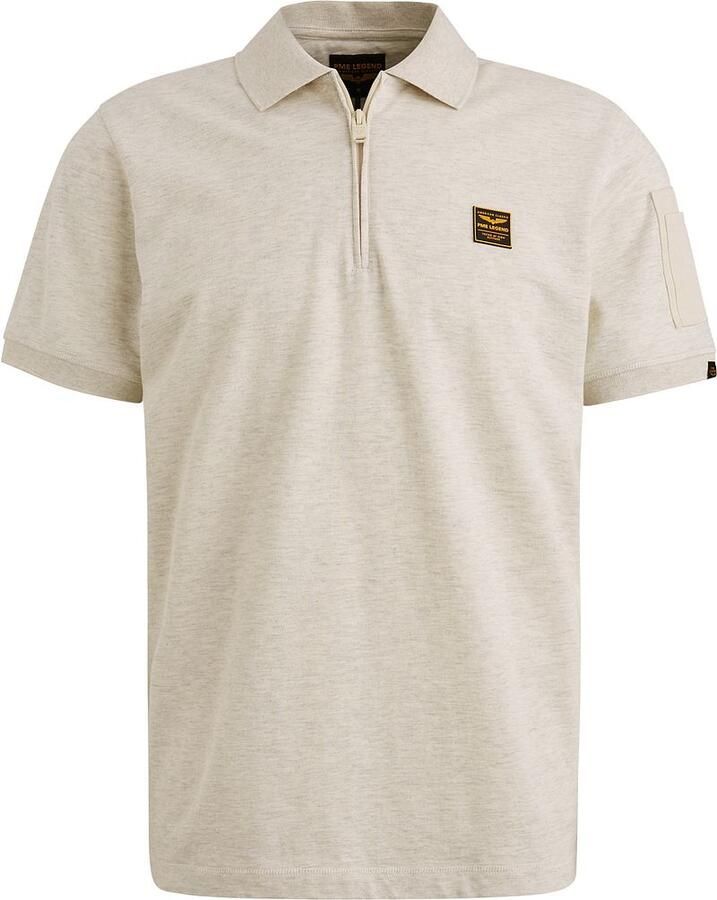 PME Legend Half-Zip Poloshirt Piqué Interlock Ecru