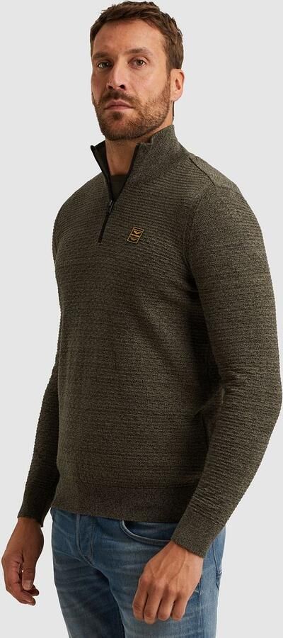 PME Legend Half Zip Structure Mouliné Trui Dusky Groen - Foto 5