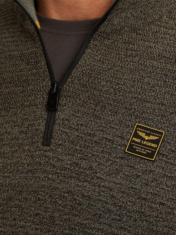 PME Legend Half Zip Structure Mouliné Trui Dusky Groen - Foto 3