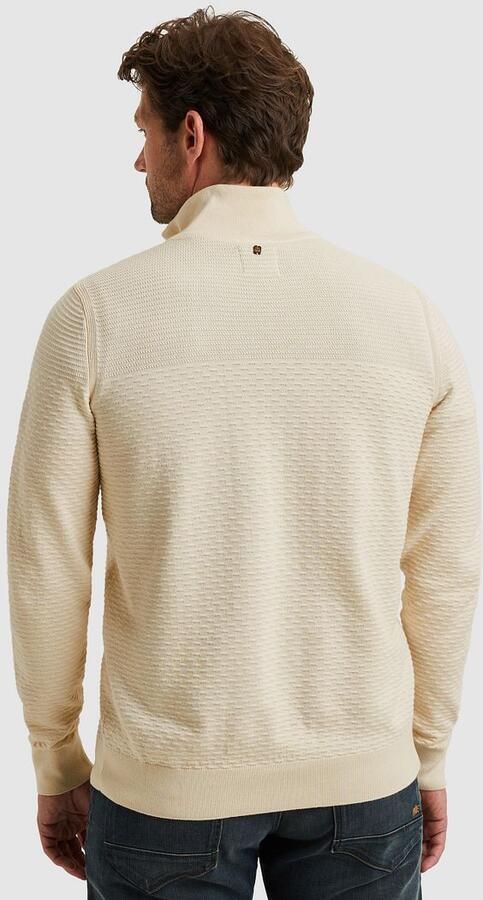PME Legend Half Zip Structure Mouliné Trui Ecru - Foto 4