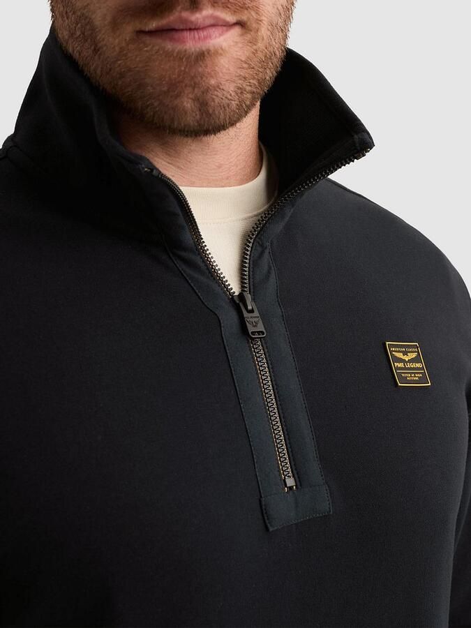PME LEGEND Sweatshirt met halve rits en badge - Foto 3