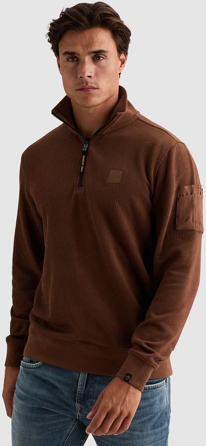 PME LEGEND Heren Truien & Vesten Half Zip Collar Flat Bruin - Foto 12