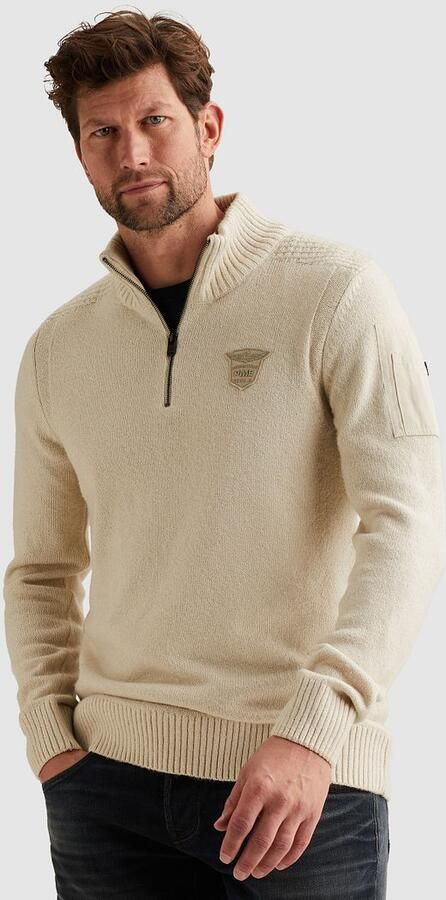 PME Legend Half Zip Trui Ecru - Foto 2