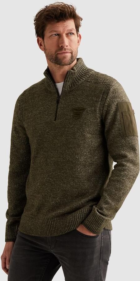 PME Legend Half Zip Trui Grijs Groen - Foto 5