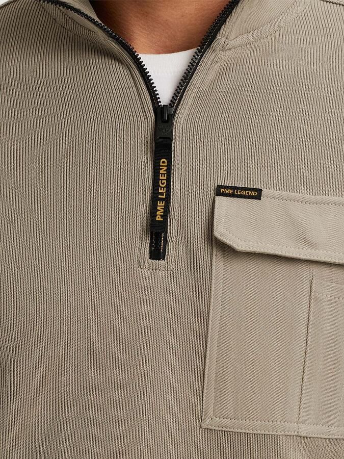 PME Legend trui met ingebreid patroon beige - Foto 4
