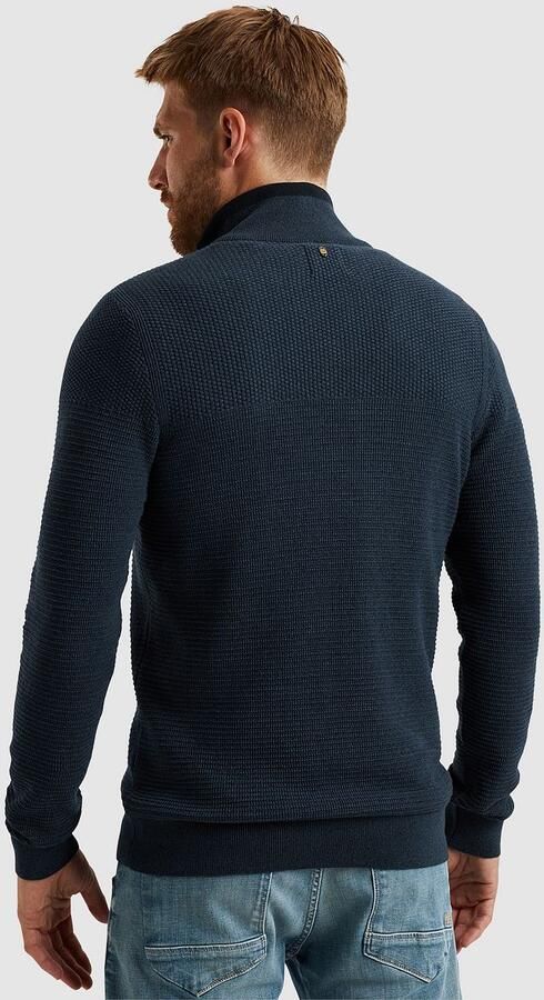 PME LEGEND Heren Truien & Vesten Half Zip Collar Cotton Mouline Donkerblauw - Foto 7