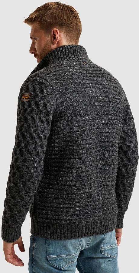 PME Legend Gebreide Gemengde Garen Rits Jas Gray Heren - Foto 4