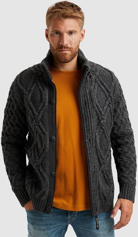 PME Legend Gebreide Gemengde Garen Rits Jas Gray Heren - Foto 3