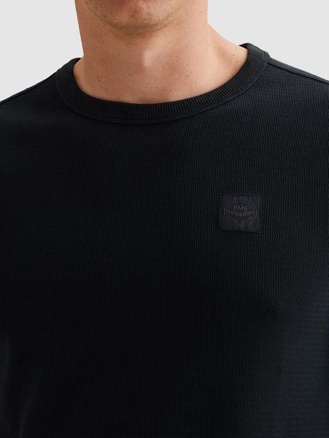 PME Legend regular T-shirt fijn gebreid donkerblauw - Foto 3