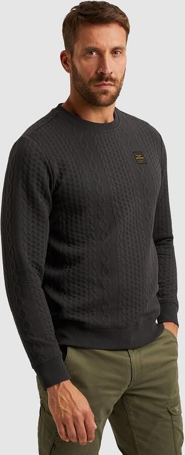 PME Legend Jacquard Structure Trui Antraciet - Foto 2