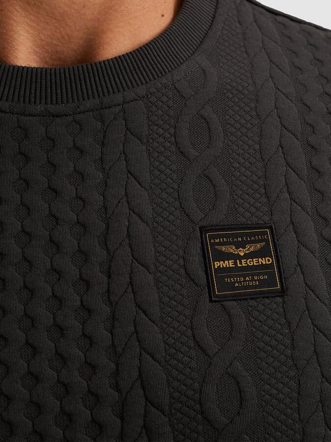 PME Legend Jacquard Structure Trui Antraciet - Foto 3