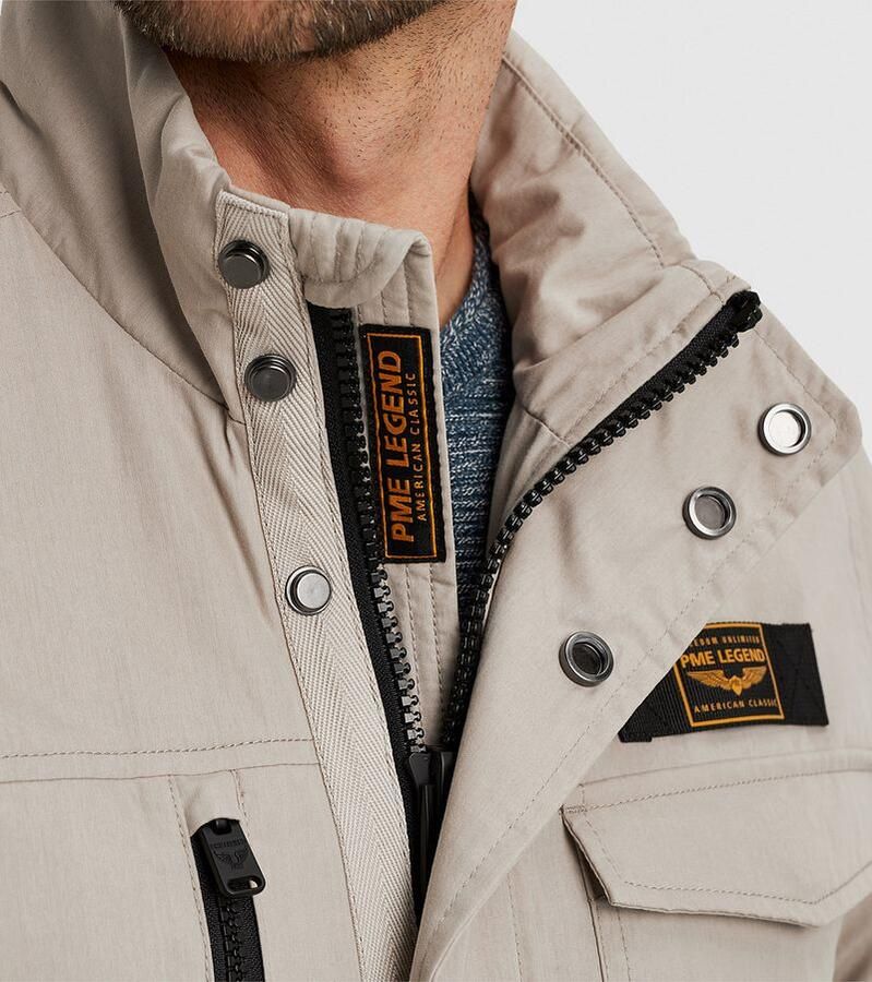 PME LEGEND Heren Jassen Semi Long Jacket Futurer Mech Cotton Beige