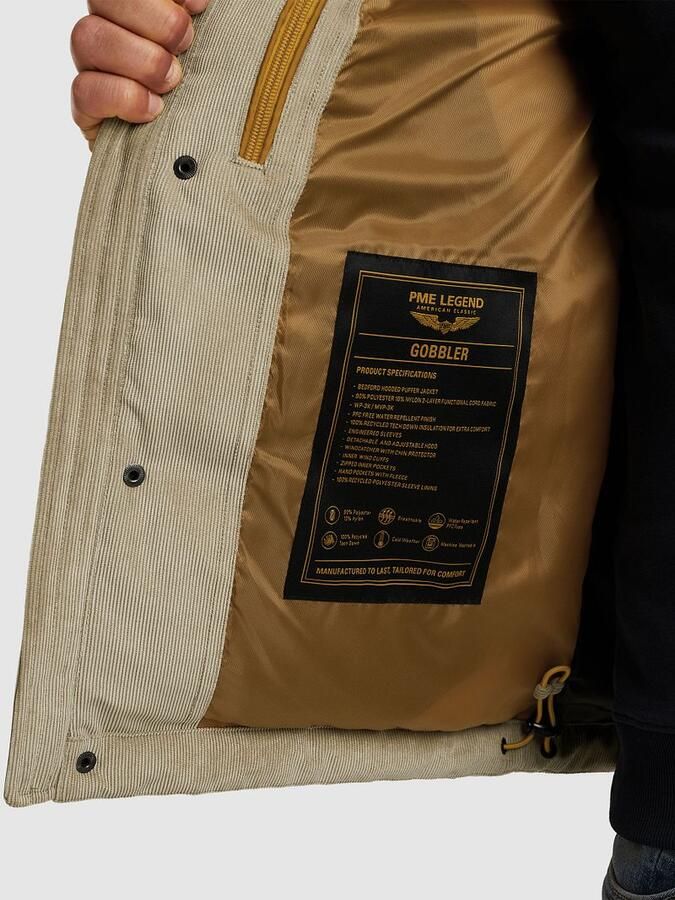 PME Legend corduroy gewatteerde jas beige - Foto 8