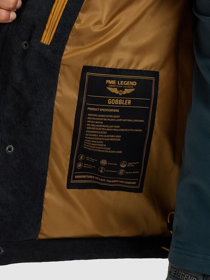 PME Legend Gewatteerd jack van corduroy met labeldetail - Foto 4