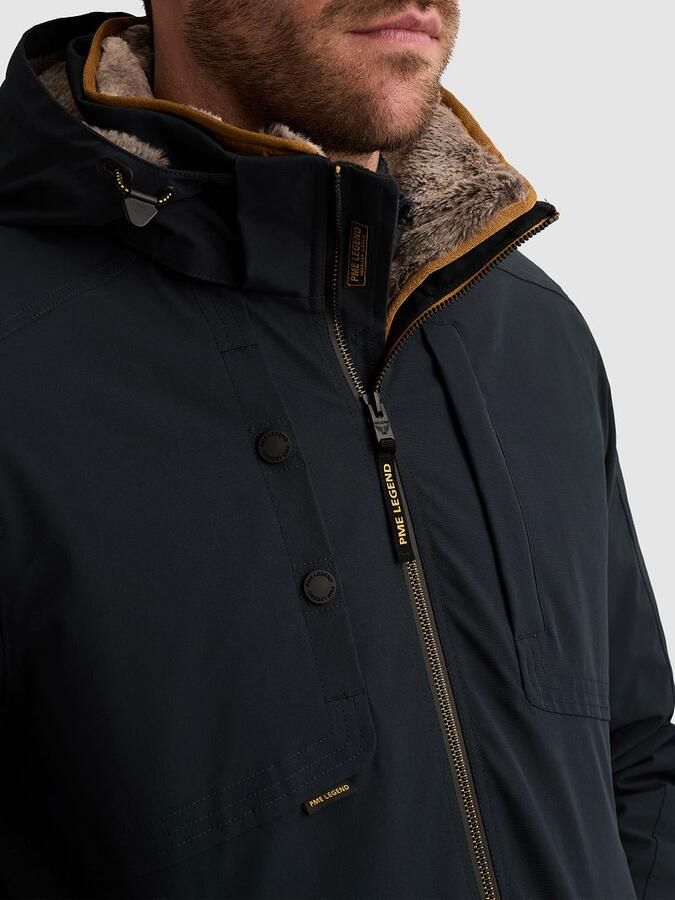 PME Legend SNOWPACK winterparka met imitatiebontkraag donkerblauw - Foto 5