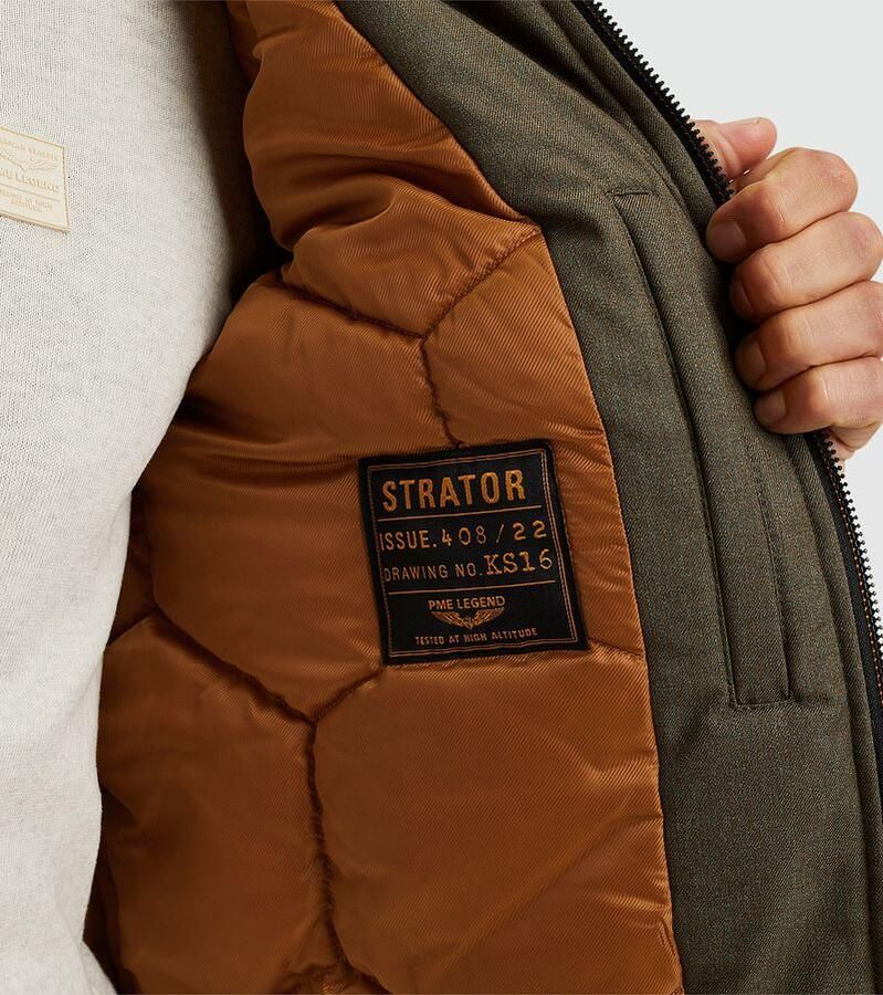 PME LEGEND Heren Jassen Semi Long Jacket Strator Melange Twill Groen