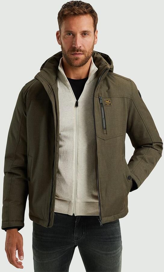 PME LEGEND Heren Jassen Semi Long Jacket Strator Melange Twill Groen - Foto 4