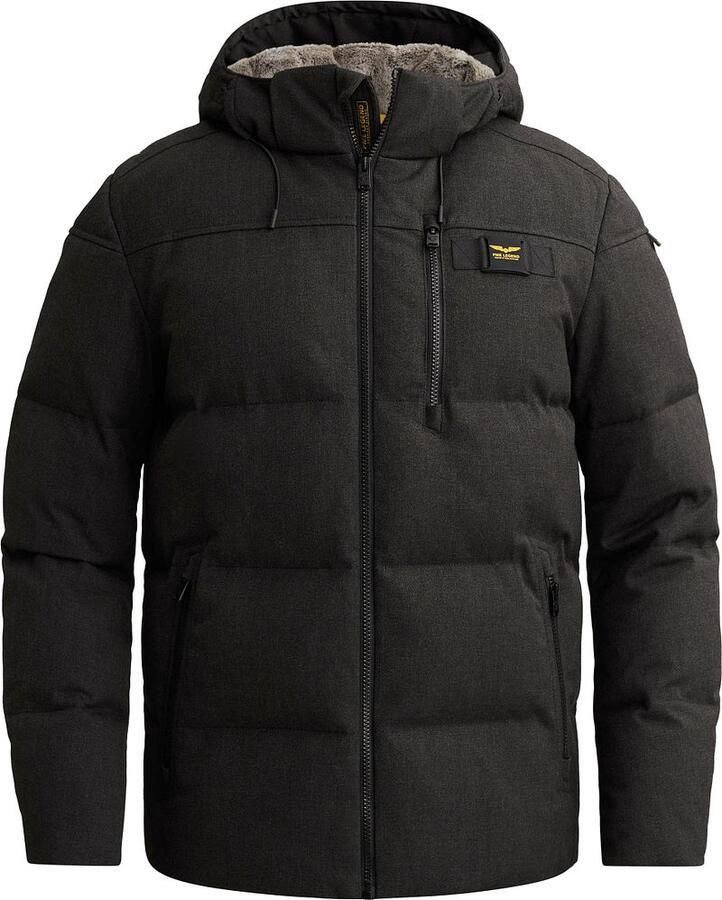 PME Legend YETCRAFT pufferjas met imitatiebontkraag antraciet - Foto 2