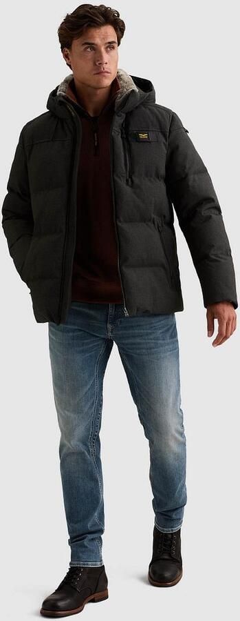 PME Legend YETCRAFT pufferjas met imitatiebontkraag antraciet - Foto 6
