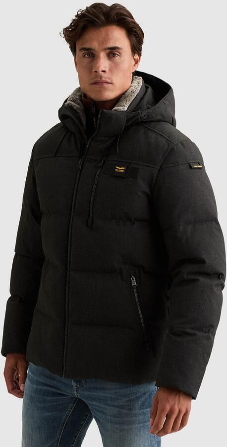 PME Legend YETCRAFT pufferjas met imitatiebontkraag antraciet - Foto 5