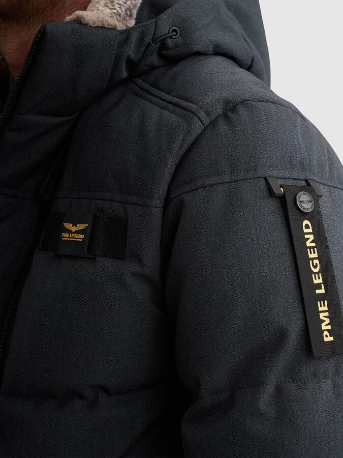 PME Legend YETCRAFT pufferjas met imitatiebontkraag donkerblauw - Foto 9