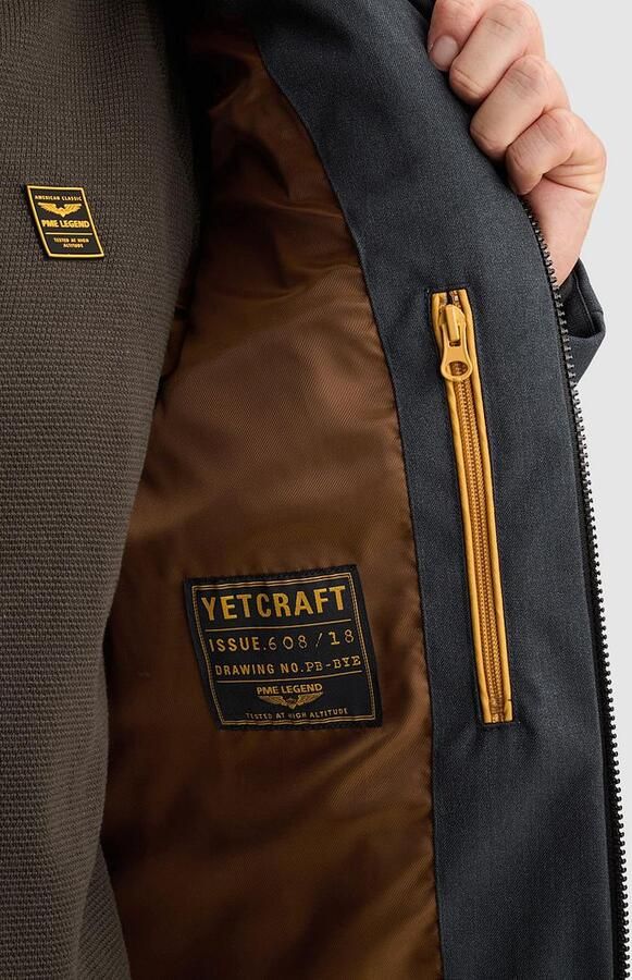PME Legend YETCRAFT pufferjas met imitatiebontkraag donkerblauw - Foto 11