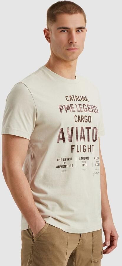 PME Legend Korte Mouw R-Neck Jersey T-shirt Beige Heren - Foto 6