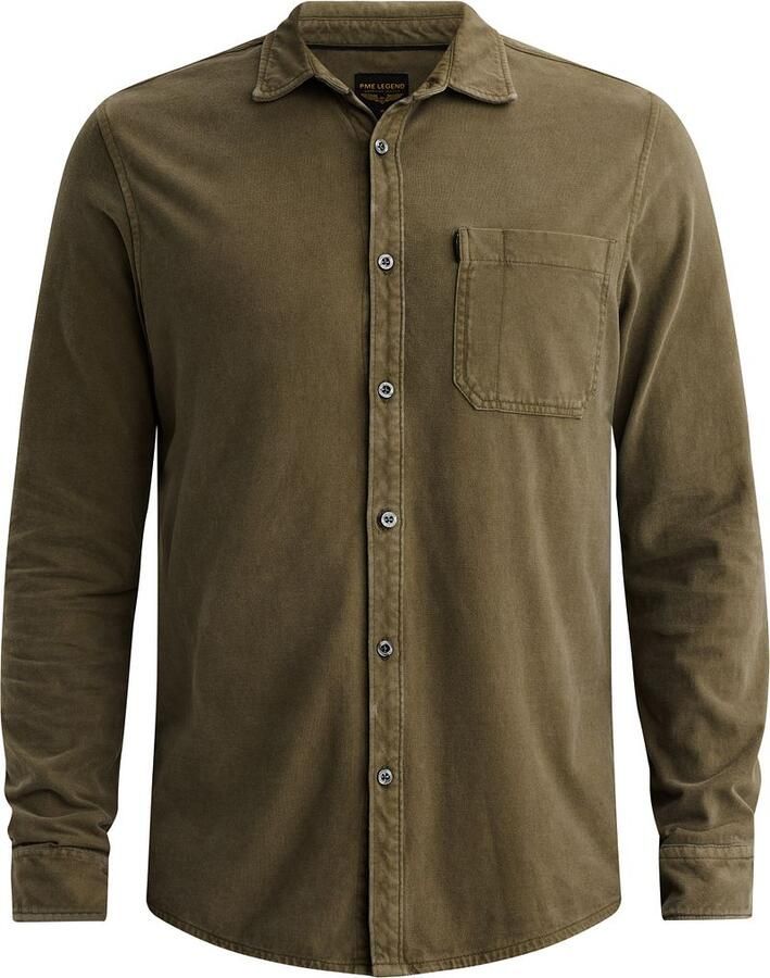 PME LEGEND Overhemd met garment-dye wassing en borstzak - Foto 2