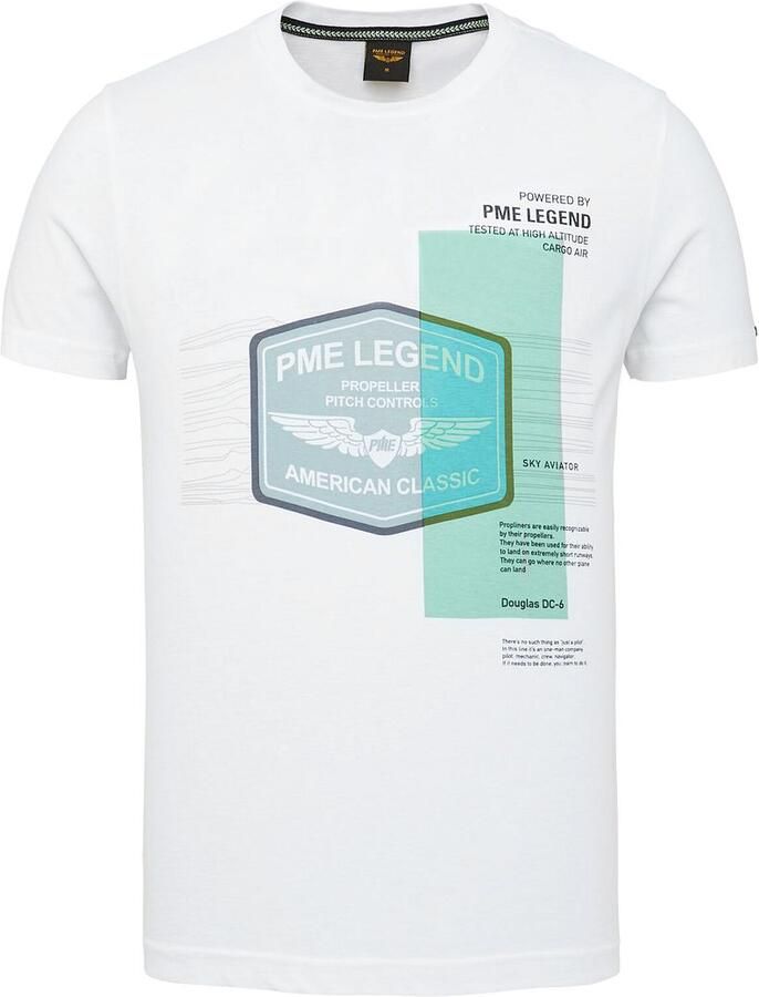 PME Legend Witte T shirt Short Sleeve R neck Single Jersey - Foto 4