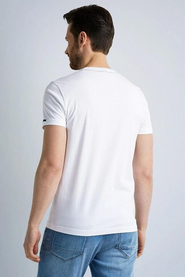 PME Legend Witte T shirt Short Sleeve R neck Single Jersey - Foto 3