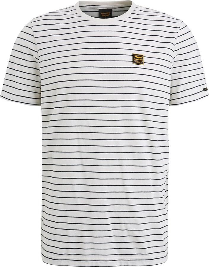PME LEGEND Heren Polo's & T-shirts Short Sleeve R-neck Yd Melange Striped Jersey Beige - Foto 13