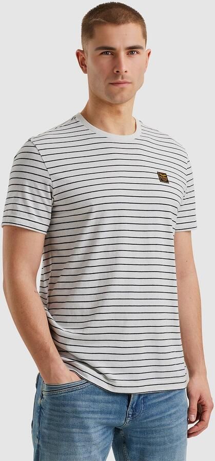 PME LEGEND Heren Polo's & T-shirts Short Sleeve R-neck Yd Melange Striped Jersey Beige - Foto 13