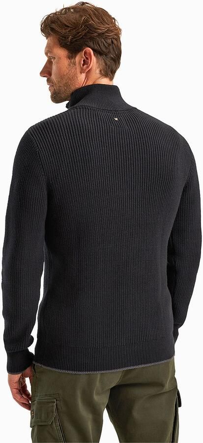 PME Legend Knitted Half Zip Trui Cable Zwart - Foto 5