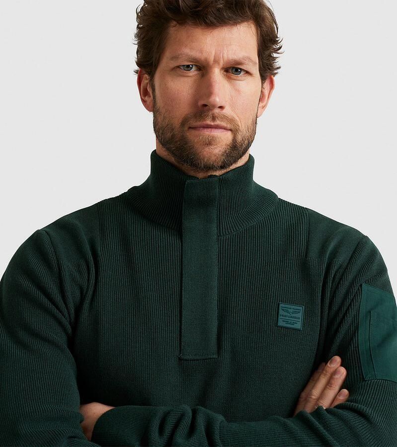 PME LEGEND Heren Truien & Vesten Half Zip Collar Cotton Knit Groen - Foto 2
