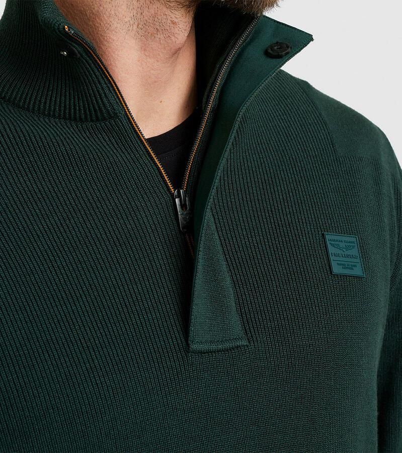 PME LEGEND Heren Truien & Vesten Half Zip Collar Cotton Knit Groen - Foto 3