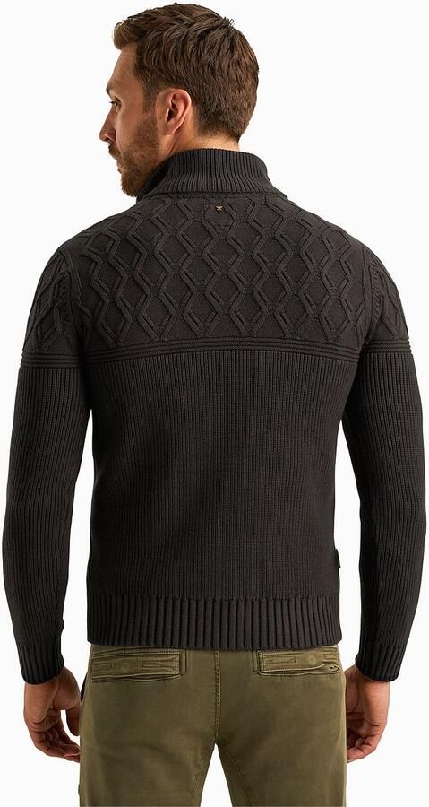 PME LEGEND Heren Truien & Vesten Half Zip Collar Cotton Mix Yarn Zwart - Foto 2
