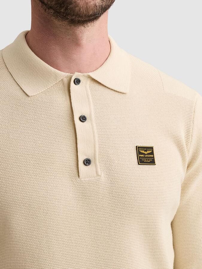 PME LEGEND Gebreide polo met lange mouwen en badge - Foto 4