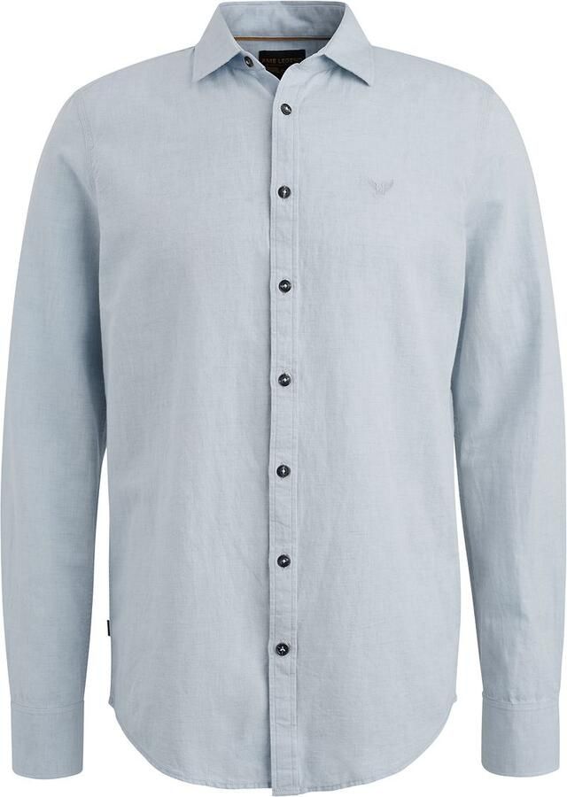 PME LEGEND Heren Overhemden Long Sleeve Shirt Cotton Linen 2 Tone Blauw - Foto 12