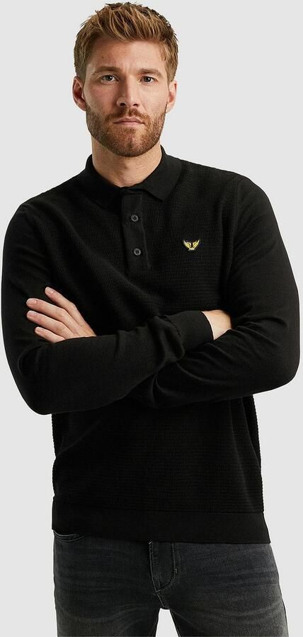 PME Legend Long Sleeve Poloshirt Zwart - Foto 3