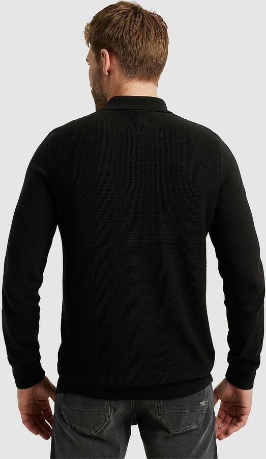 PME Legend Long Sleeve Poloshirt Zwart - Foto 2