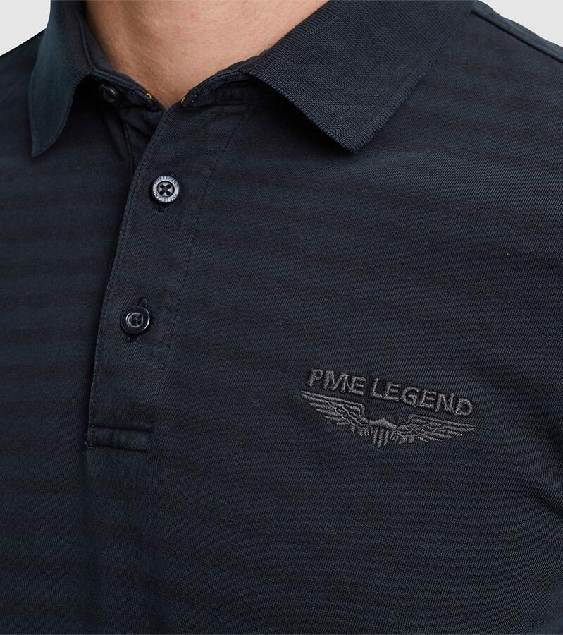 PME Legend Lange mouw polo met subtiele streep Blue Heren - Foto 2
