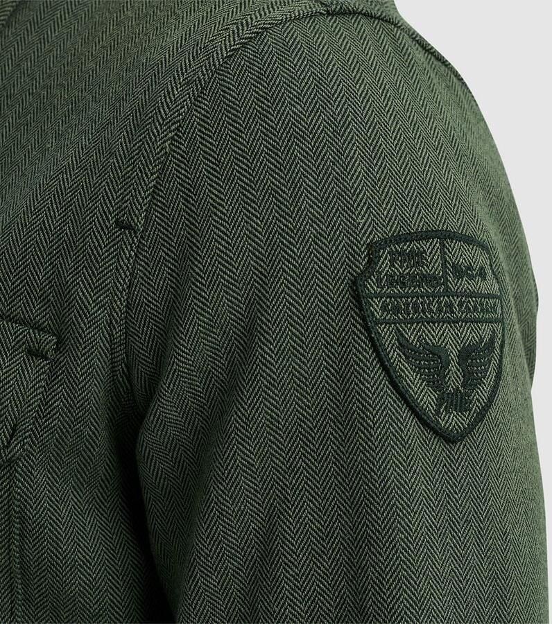 PME Legend Flanel Herringbone Overhemd Lange Mouw Green Heren - Foto 3