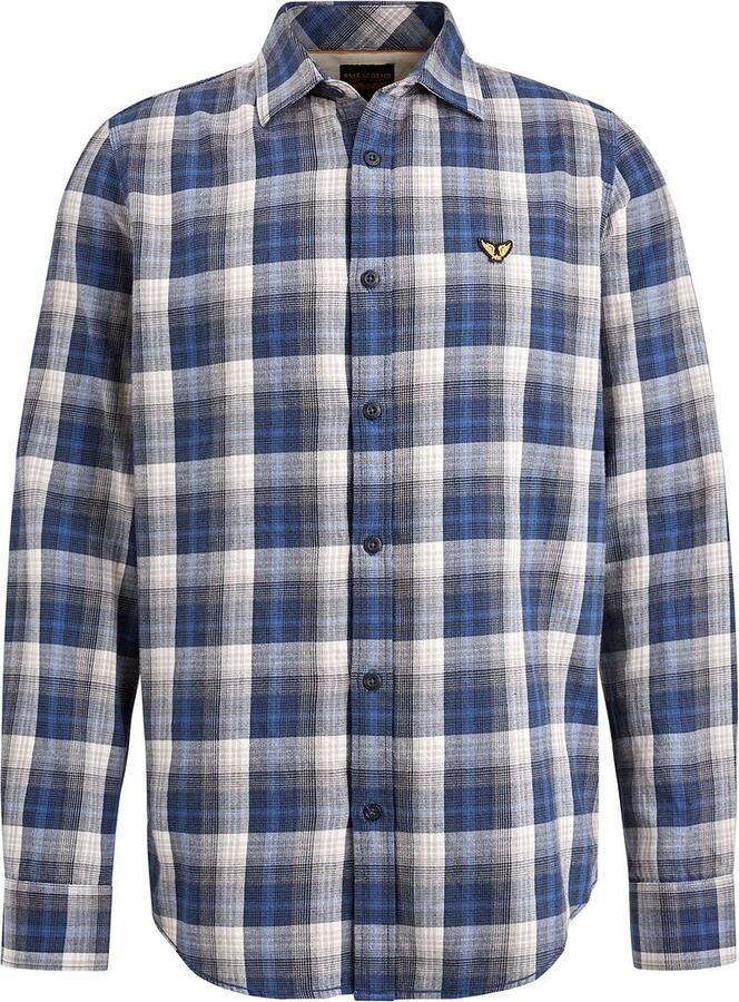 PME Legend Lange Mouw Twill Yarndyed Overhemd Blue Heren