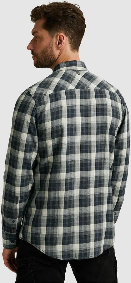 PME LEGEND Heren Overhemden Long Sleeve Shirt Twill Yarndyed Check Grijs - Foto 2