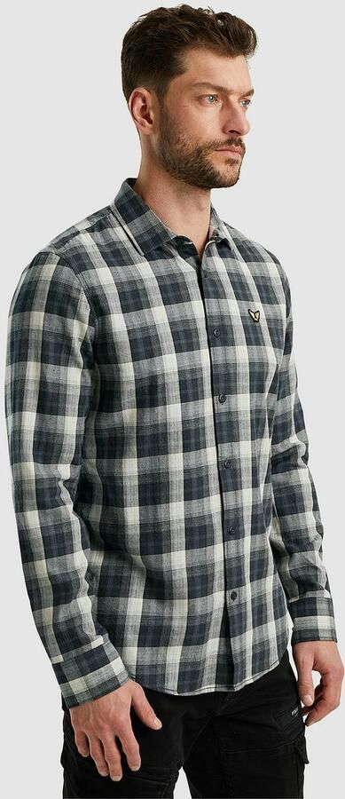 PME LEGEND Heren Overhemden Long Sleeve Shirt Twill Yarndyed Check Grijs - Foto 3